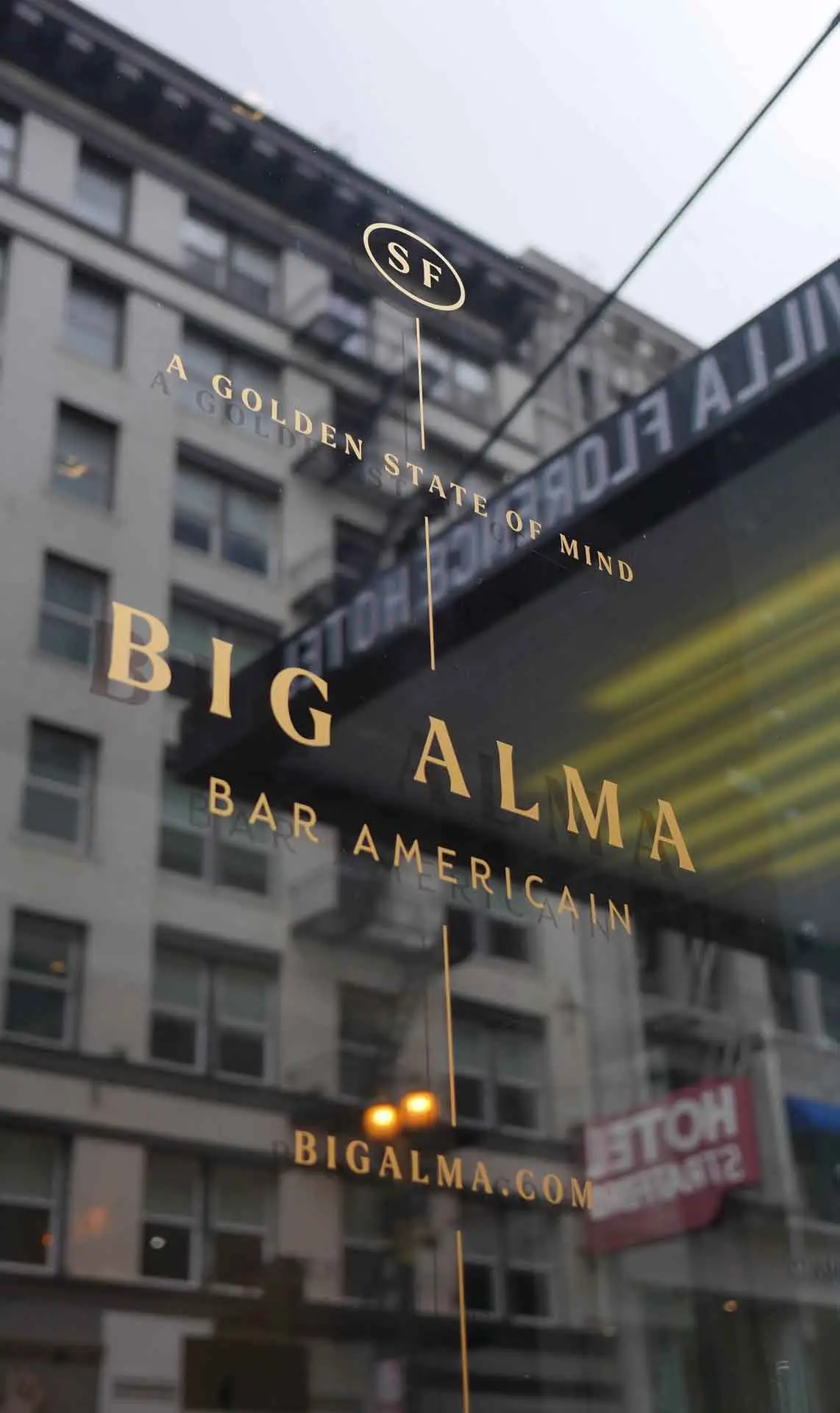 Big Alma Bar Americain hotel F&B restaurant branding signage design