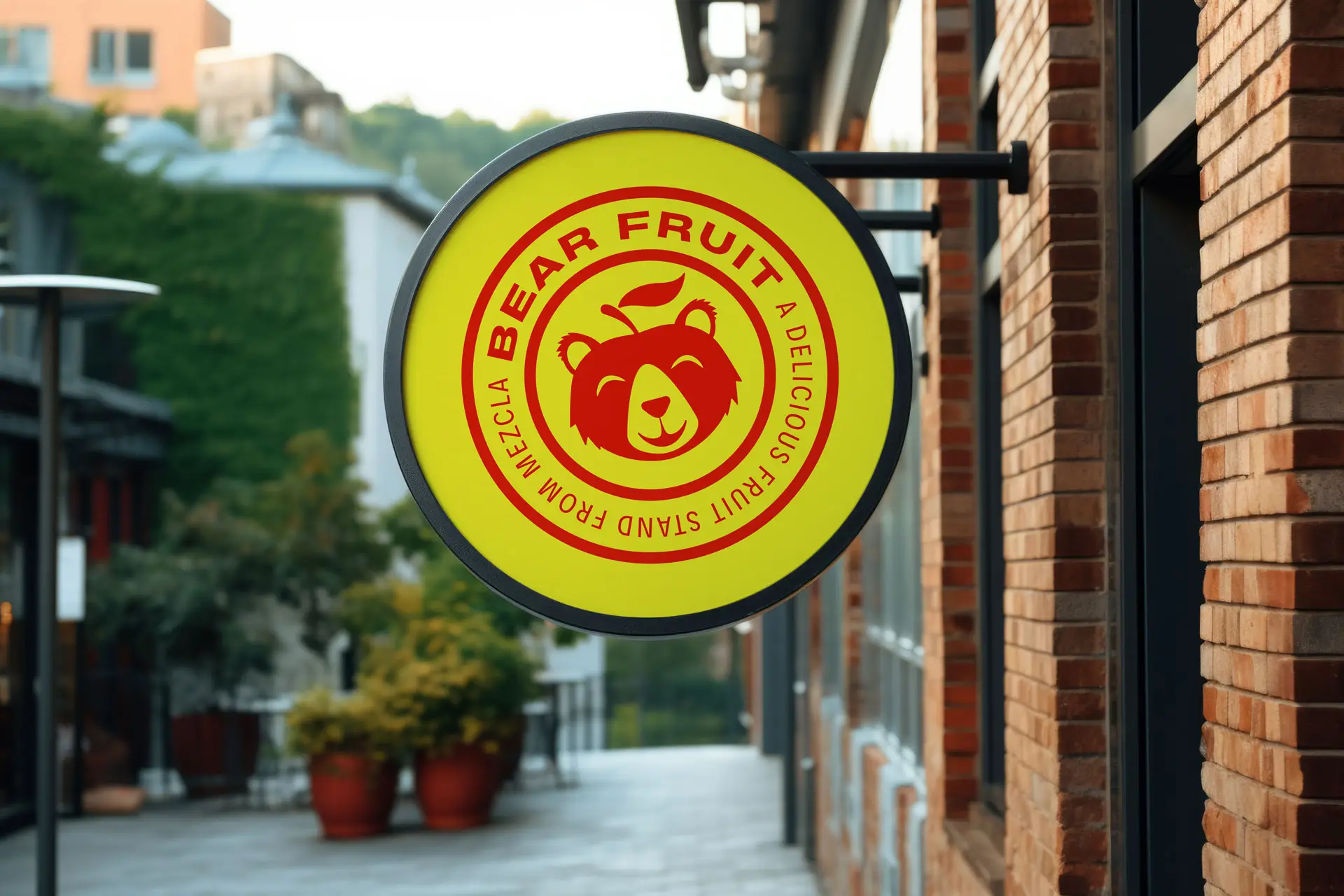 Bear Fruit fruitstand and cafe restaurant branding by Bullhearted Branding Studio signage design