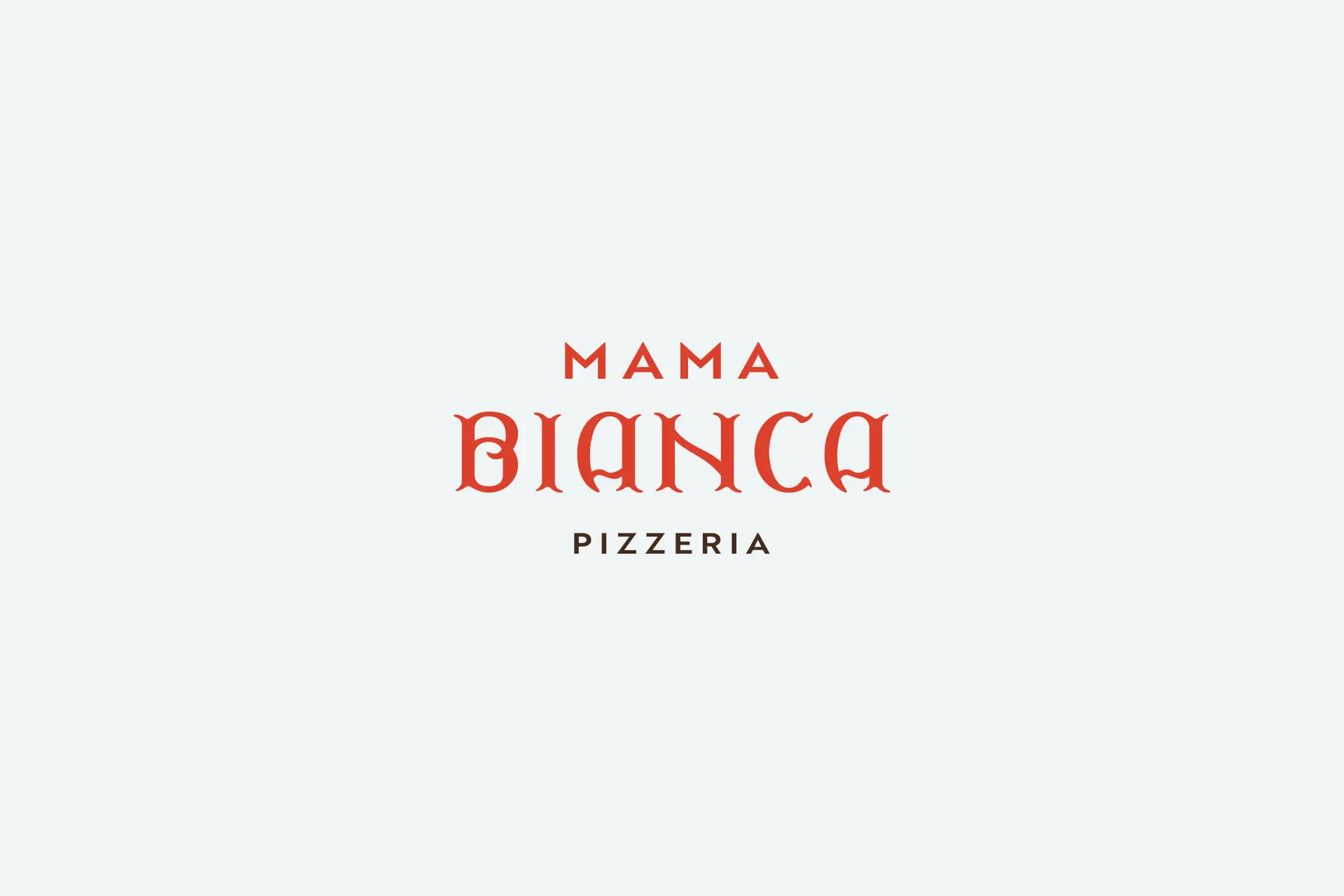 Mama Bianca pizzeria restaurant branding in Tallahassee, FL by Bullhearted Branding Studio