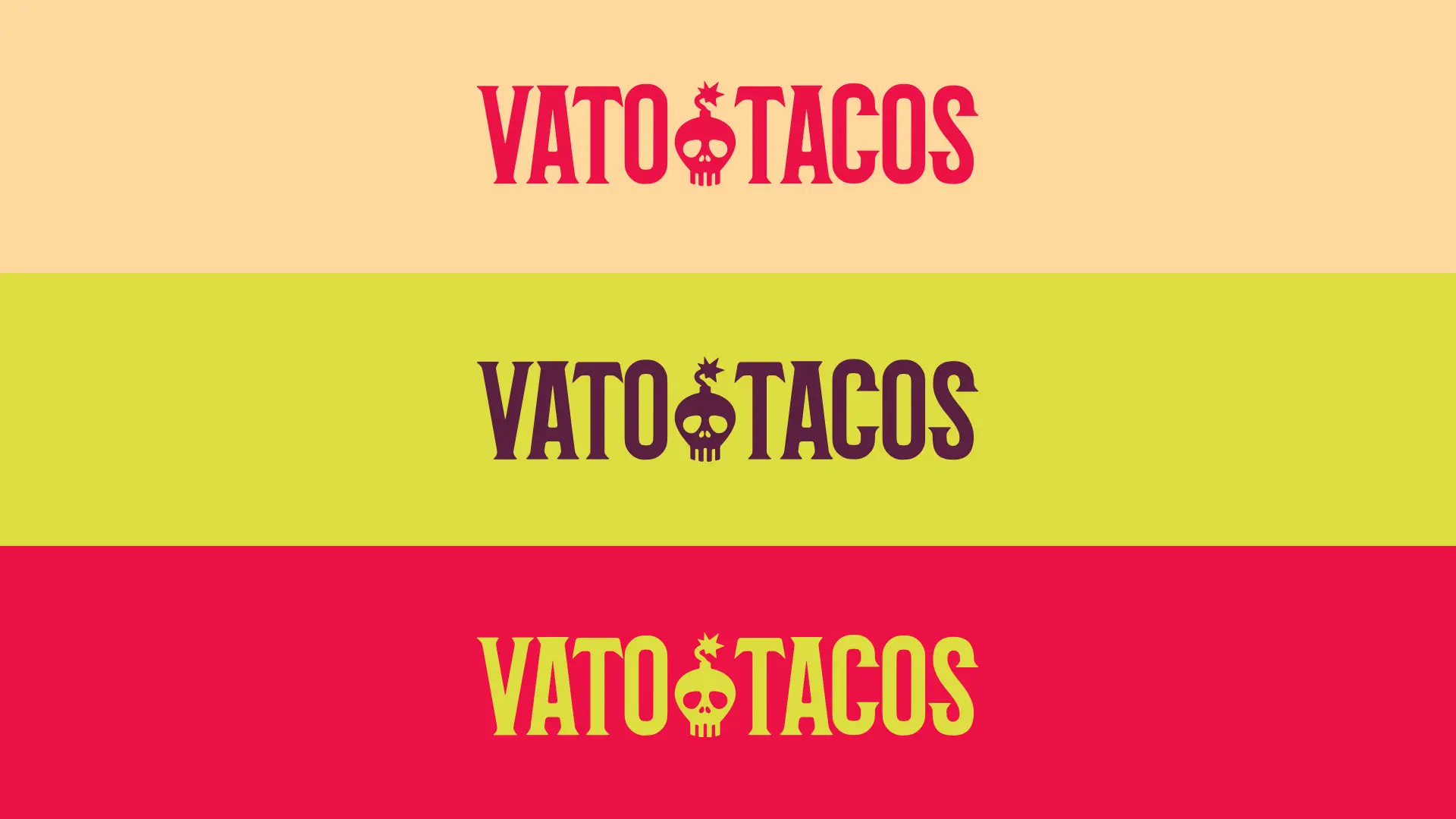 Vato Tacos mexican restaurant branding by Bullhearted Branding Studio horizontal logos