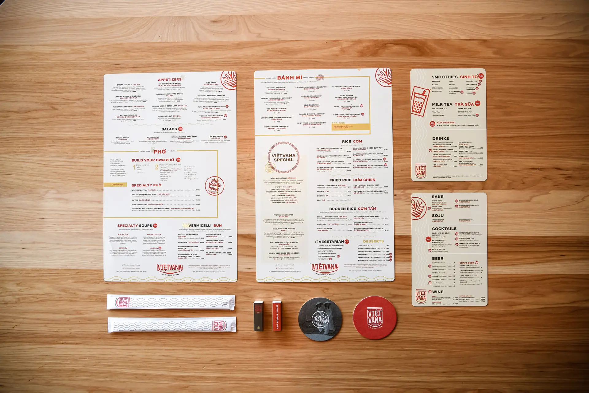 Vietvana Vietnamese restaurant branding menu design