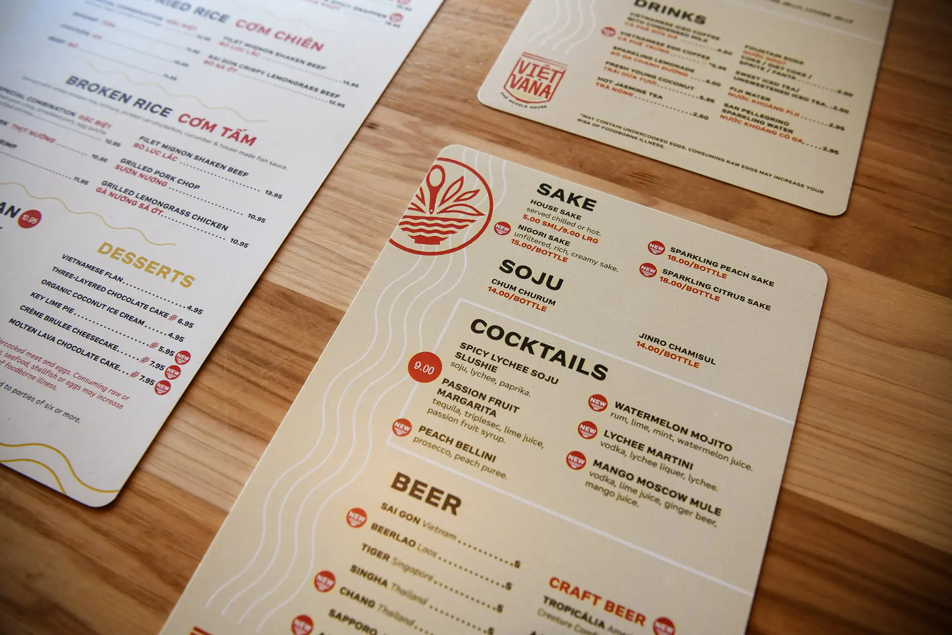 Vietvana Vietnamese restaurant branding menu design