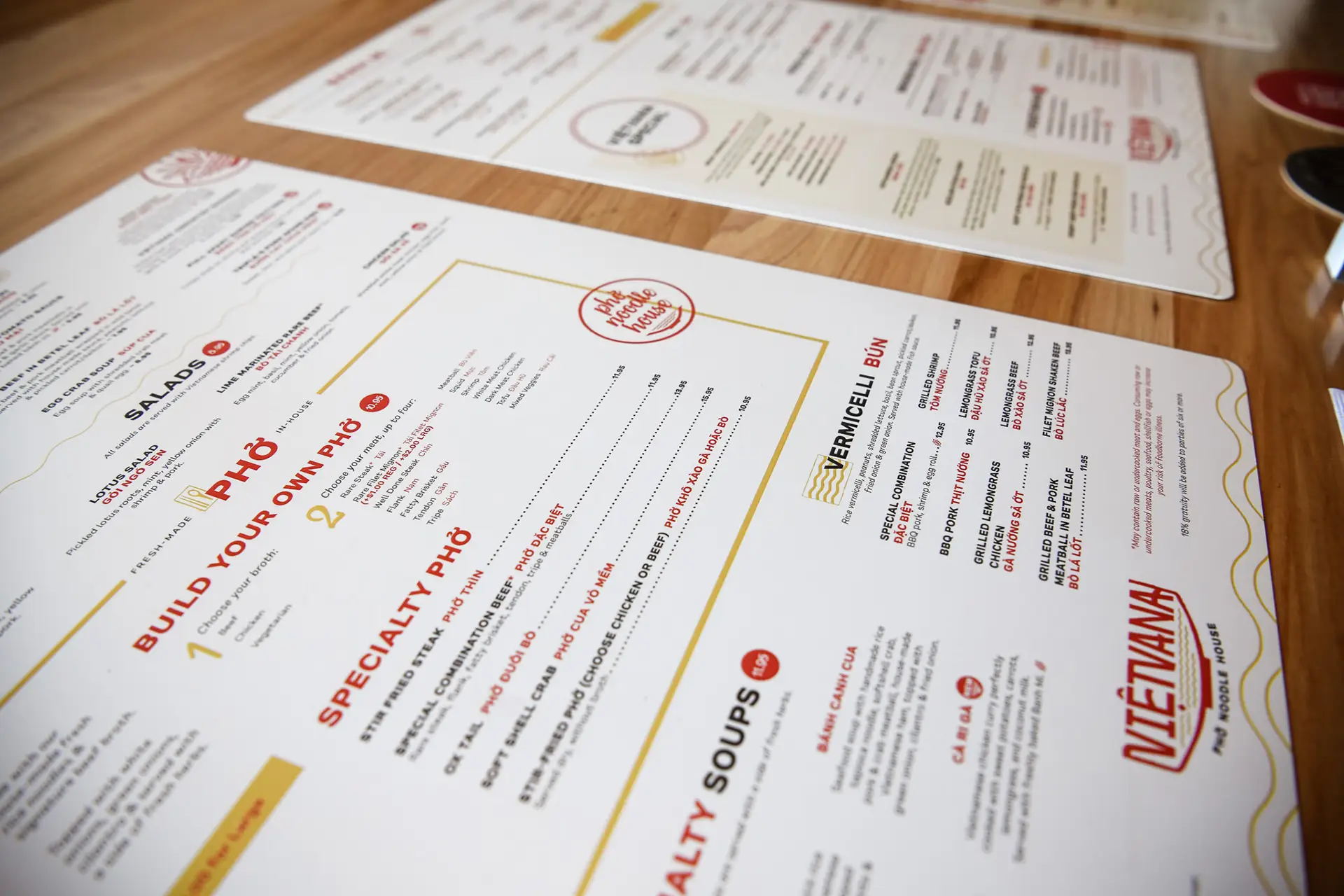 Vietvana Vietnamese restaurant branding menu design