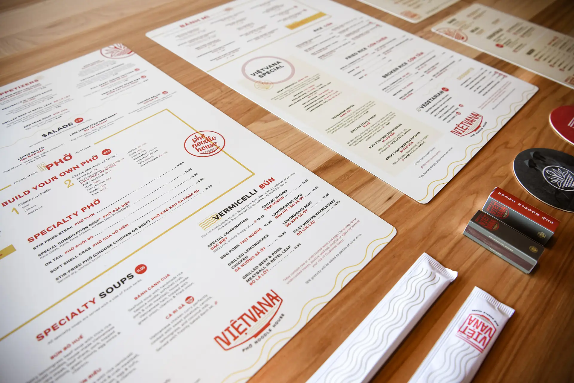 Vietvana Vietnamese restaurant branding menu design